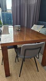 Gebruikte eettafel - Stijlvol en functioneel incl glas, Huis en Inrichting, Tafels | Eettafels, Gebruikt, 100 tot 150 cm, Vijf personen of meer
