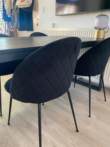 Zwarte Stoffen Stoelen - Set van 4 beschikbaar voor biedingen