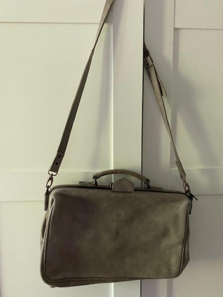 Fred de la Bretoniere leren laptoptas, taupe  *NIEUW*, Sieraden, Tassen en Uiterlijk, Tassen | Damestassen, Nieuw, Overige typen