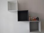 Kubussen aan de wand, wit, grijs en zwart, Huis en Inrichting, Kasten | Wandmeubels, Ophalen, Zo goed als nieuw, Minder dan 150 cm