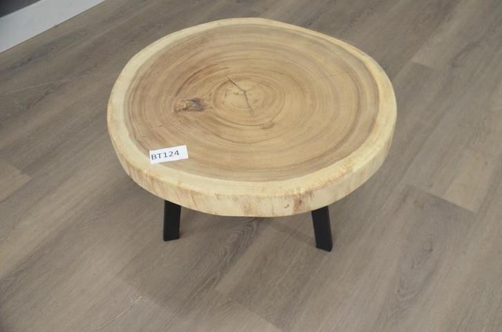 Ronde suar salontafel 60 – 65 cm -BT124, Huis en Inrichting, Tafels | Salontafels, Nieuw, 50 tot 100 cm, 50 tot 100 cm, Rond, Overige houtsoorten