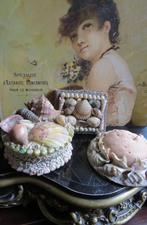 souvenir schelpen doos, notitie boekje en speldenkussen, Antiek en Kunst, Ophalen of Verzenden