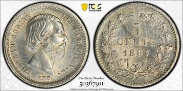 Nederland. Willem III. 5 Cent 1887 PCGS MS64 aanbieding beschikbaar voor biedingen