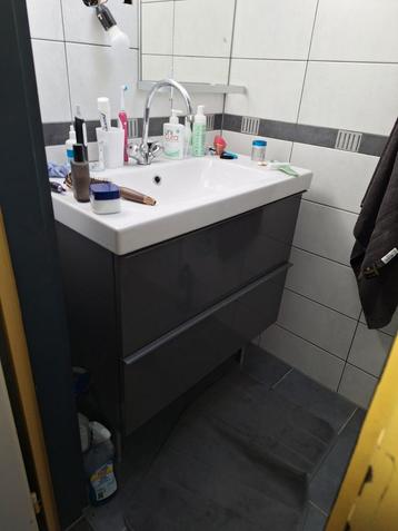 Antraciet Wastafel met 2 Laden & Kraan - 82cm beschikbaar voor biedingen