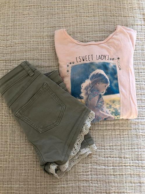 Setje | short en shirt | H&M | mt 104/110, Kinderen en Baby's, Kinderkleding | Maat 104, Gebruikt, Meisje, Setje, Ophalen of Verzenden