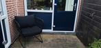 Tuinstoel zwart metaal met kussens, Tuin en Terras, Ophalen of Verzenden, Overige materialen, 2 zitplaatsen