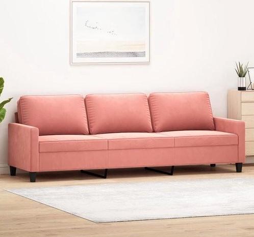 Driezitsbank-210-cm-fluweel-roze, Huis en Inrichting, Slaapkamer | Slaapbanken, Nieuw, Ophalen of Verzenden