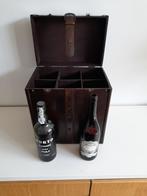 Met leer beklede port of wijn koffer / kist voor 6 flessen, Antiek en Kunst, Ophalen