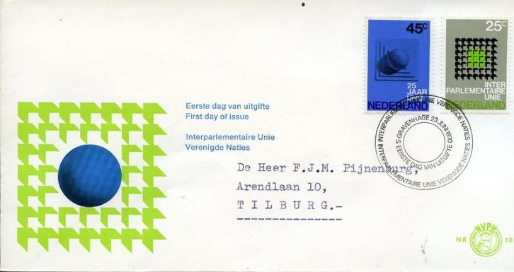 Nederland 1970 E107 Verenigde Naties typ, Postzegels en Munten, Postzegels | Eerstedagenveloppen, Beschreven, Nederland, Ophalen of Verzenden