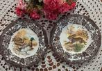 Set van 2 brocante bordjes,haas,eend,Palissy,Game series, Ophalen of Verzenden