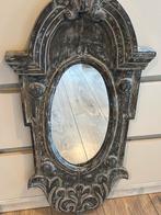 Ossenoog spiegel met houten frame - grijstinten, Huis en Inrichting, Woonaccessoires | Spiegels, Ophalen, Minder dan 50 cm, Gebruikt