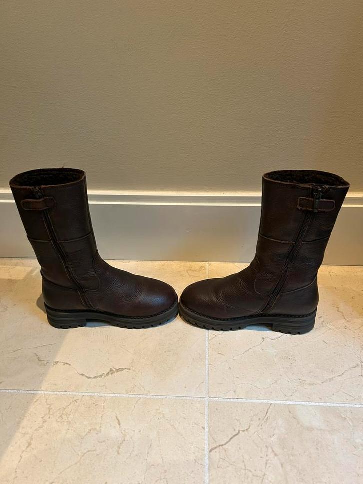 Laarzen kuithoogte bruin leer maat 29, Kinderen en Baby's, Kinderkleding | Schoenen en Sokken, Zo goed als nieuw, Laarzen, Meisje
