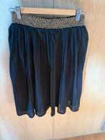 Zwarte plisse rok met kraaltjes, Kleding | Dames, Rokken, Verzenden, Zwart, Maat 36 (S), Boven de knie