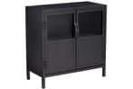 Zwart metalen kastje Castello serie, Huis en Inrichting, Kasten | Vitrinekasten, Ophalen, Minder dan 50 cm, Met deur(en), Zo goed als nieuw