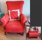 Rode fauteuil zitkamer stoel incl. hocker/voetenbank, Ophalen of Verzenden
