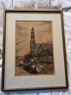 Originele Ets H.E Roodenburg/Westertoren., Antiek en Kunst, Kunst | Etsen en Gravures, Ophalen of Verzenden