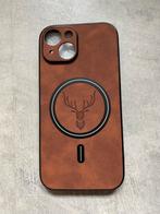 PU leren iphone 15 hoesje - luxe en stevig - bruin, Verzenden, Zo goed als nieuw, IPhone 14, Hoesje of Tasje
