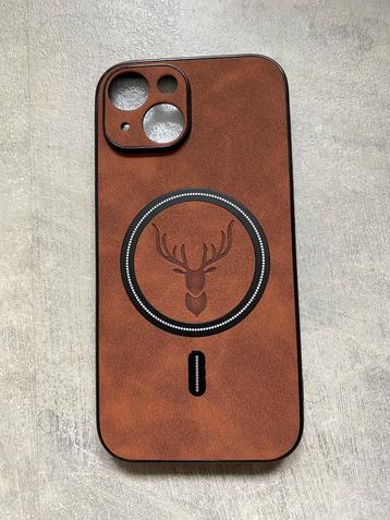 PU leren iphone 15 hoesje - luxe en stevig - bruin beschikbaar voor biedingen