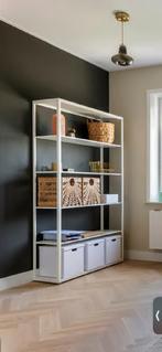 Witte stellingkast, boekenkast, boekenrek, open kast, Ophalen, Zo goed als nieuw, 25 tot 50 cm, 150 tot 200 cm