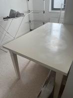 Tafel wit hout uitschuiftafel 145/205x90cm, Ophalen, Gebruikt, 100 tot 150 cm, Grenenhout