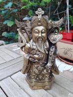 Beeld Verguld Brons "De Chinese Keizer" Gesigneerd, Antiek en Kunst, Kunst | Beelden en Houtsnijwerken, Ophalen of Verzenden