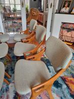 ZES VINTAGE ARNE HOVMAND OLSEN STOELEN, Huis en Inrichting, Stoelen, Ophalen of Verzenden, Gebruikt, Vijf, Zes of meer stoelen
