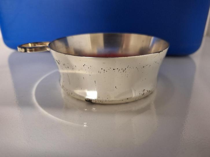 wijnfles onderzetter verzilverd, Antiek en Kunst, Antiek | Goud en Zilver, Zilver, Ophalen of Verzenden