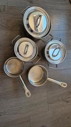 Rvs pannenset Sigg/BK voor gasstel, Ophalen, Gebruikt, Rvs, Pannenset