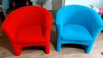 2 leuke rode en blauwe stoeltjes,fauteuils, Zo goed als nieuw, Ophalen