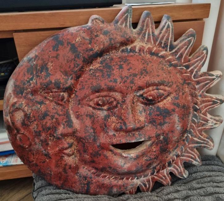 Zon en Maan Wanddecoratie Terracotta, Huis en Inrichting, Woonaccessoires | Wanddecoraties, Gebruikt, Ophalen of Verzenden