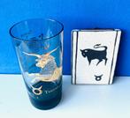 Sterrenbeeld Stier/ retro glas en wandtegeltje, Ophalen of Verzenden, Gebruikt, Glas of Glazen