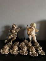 13 goudkleurige engeltjes voor in kerstboom, Diversen, Kerst, Ophalen of Verzenden, Zo goed als nieuw