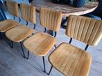 4 okergele eettafel stoelen, Ophalen, Gebruikt, Overige kleuren, Vier