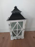 Witte Houten Lantaarn met Zwart Dak, Huis en Inrichting, Ophalen, Gebruikt, Hout, Minder dan 25 cm
