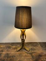 Vintage metalen brutalist tafellamp, Huis en Inrichting, Lampen | Tafellampen, Gebruikt, Ophalen of Verzenden, Vintage brutalist jaren 70 spaans