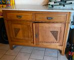Antieke kaptafel / commode met glazen handdoek houder, Ophalen, 50 tot 100 cm, 25 tot 50 cm, Glas