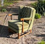Vintage cocktailstoel groen velours retro barok fauteuils, Antiek en Kunst, Ophalen