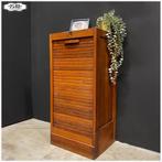 Vintage eikenhouten roldeurkastje - archiefkast, Ophalen, Minder dan 50 cm, Vintage, Nb