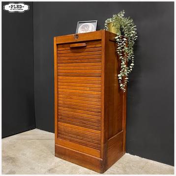 Vintage eikenhouten roldeurkastje - archiefkast beschikbaar voor biedingen