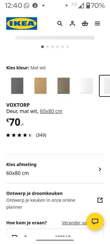 nieuwe ikea voxtorp fronten lade en deur  wit glans - afbeelding 3