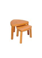 Vintage nesting tables/ mimiset driehoekige tafels eikenhout, Huis en Inrichting, Tafels | Bijzettafels, Ophalen, Gebruikt, Vintage