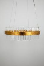 Luxe Design Kroonluchter | Goud & Glas | Moderne Hanglamp, Ophalen of Verzenden, Info@laurierdesign.nl, Glas, Laurier Design