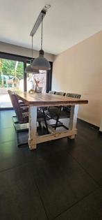 Robuuste Eettafel 220x100 + Stoelen - Oldenzaal, Huis en Inrichting, Ophalen, 100 tot 150 cm, 200 cm of meer, Vijf personen of meer