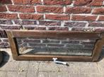 Hardhouten klapraam 92 X 35,5/35, Ophalen, Gevelraam of Ruit, Gebruikt, Minder dan 80 cm