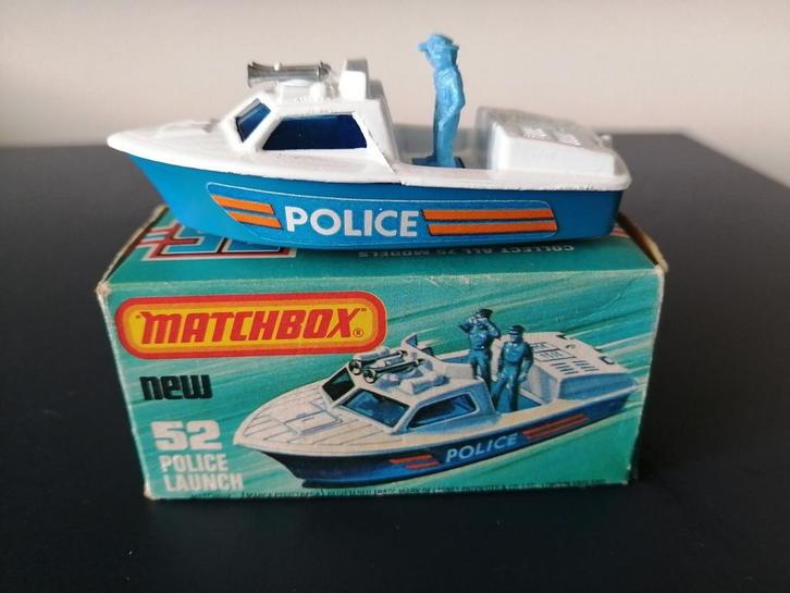 Lesney Matchbox Superfast #52 Police Launch in doosje, Hobby en Vrije tijd, Modelauto's | Overige schalen, Zo goed als nieuw, Auto