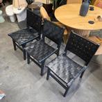 3 x Eetkamerstoel Calixta Hout en leder Zwart van Kave Home, Ophalen, ., Nieuw, Kave Home