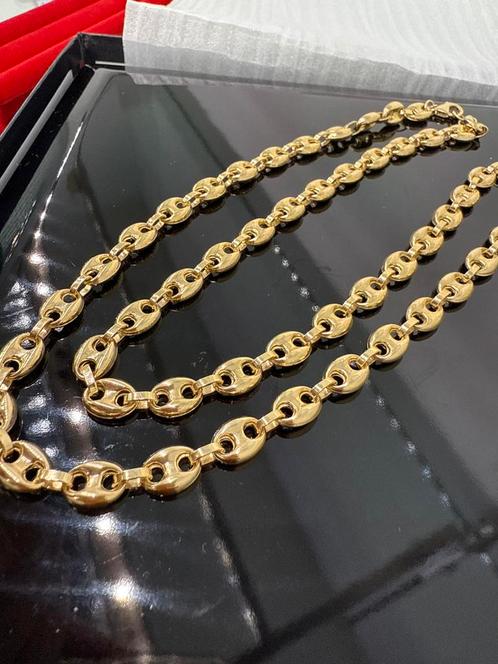 Prachtige 14 karaats gouden koffie bonen schakel ketting, Sieraden, Tassen en Uiterlijk, Kettingen, Nieuw, Goud, Ophalen of Verzenden