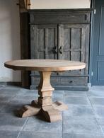 Ronde kloostertafel met kolompoot eettafel robuust landelijk, Ophalen, 100 tot 150 cm, Rond, Nieuw