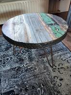 2 kleine salontafels met verschillend bijpassend bovenblad, Ophalen, 50 tot 100 cm, Rond, 50 tot 100 cm