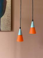 Vintage Hema Hanglampjes - Oranje Retro Set, Ophalen of Verzenden, Gebruikt, Glas, Minder dan 50 cm